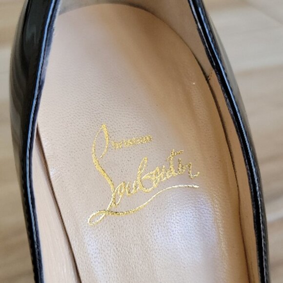Christian Louboutin 150 Lady Peep Black Patent Leather Shoe Eur.35 - Picture 11 of 16